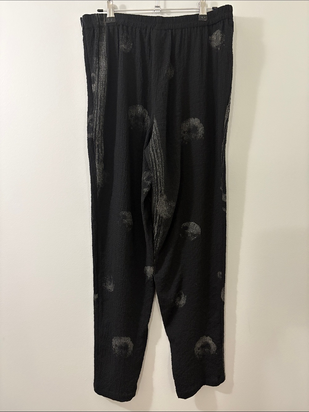 Black Trousers with Silver Brushstroke Pattern - Picture 3 of 8